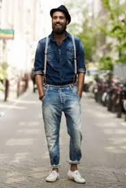 clip suspenders casual look